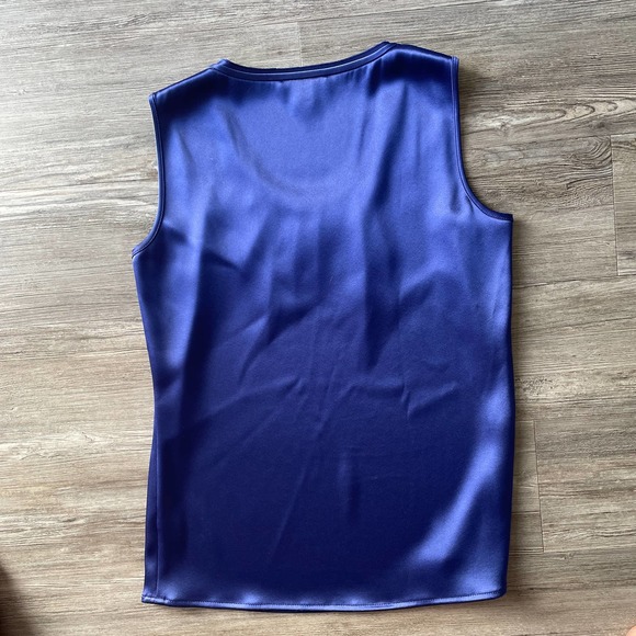 St. John Royal Blue Sleeveless Top Women's size 2 - Picture 5 of 7